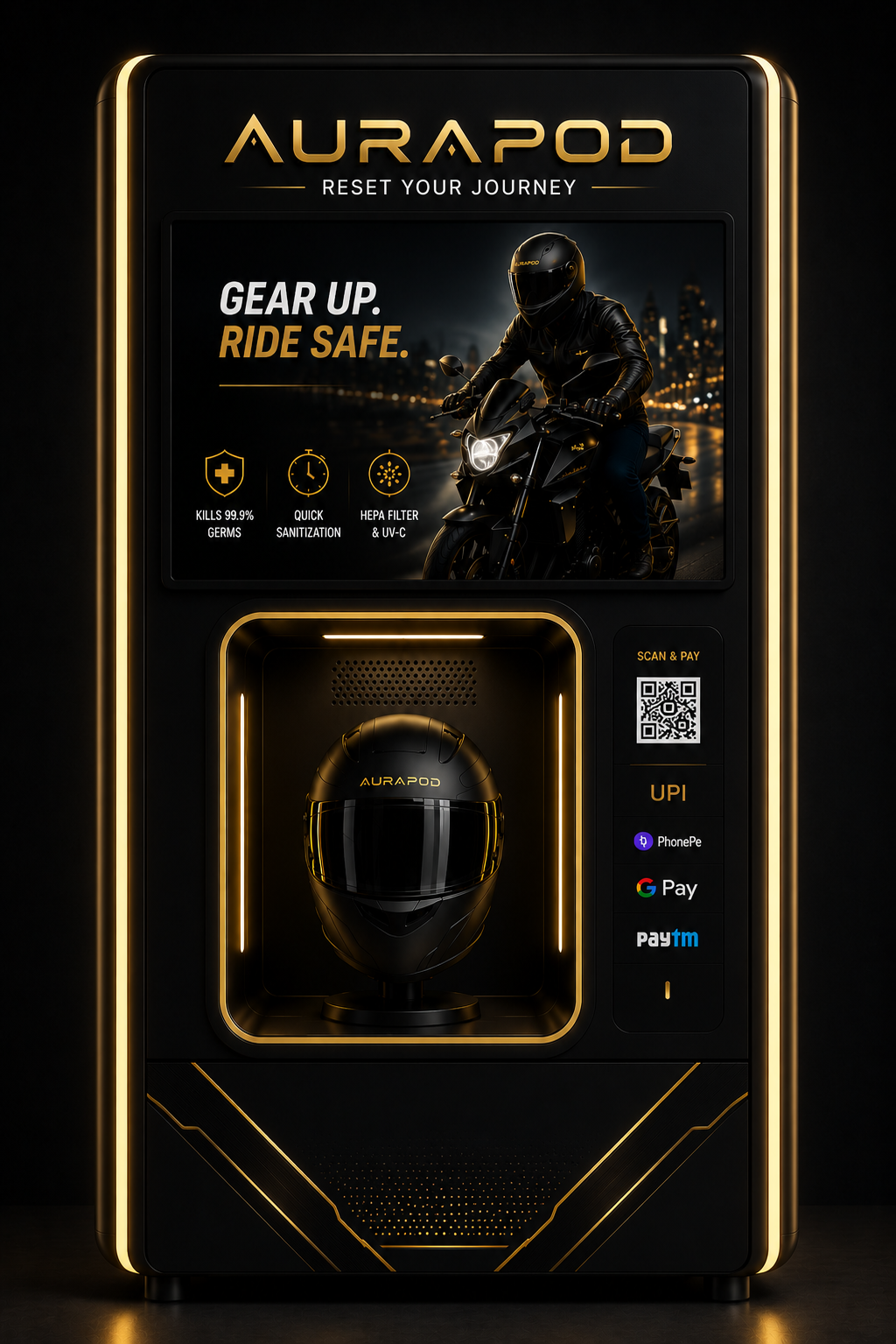AuraPod premium helmet refresh station
